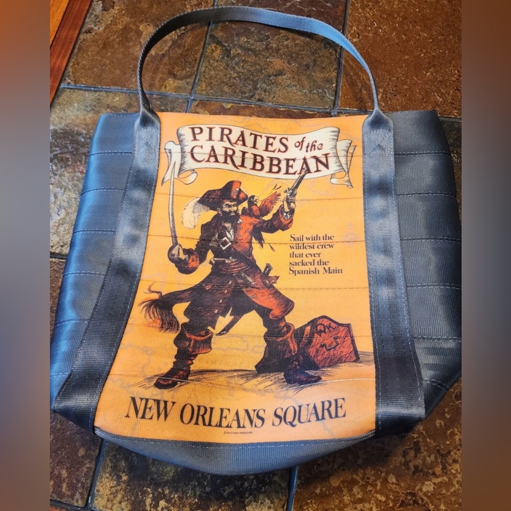 Disneyland 60th Anniversary Harvey's Pirates of the Caribbean Poster Tote RARE!